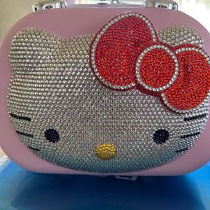 Rhinestone crystal hello Kitty cosmetic luggage case